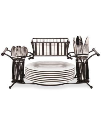 Gourmet Basics Band & Stripe Buffet Caddy