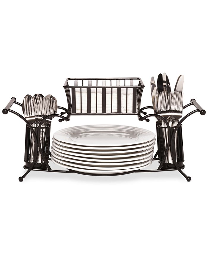Buffet caddy plate & flatware cheap organizer