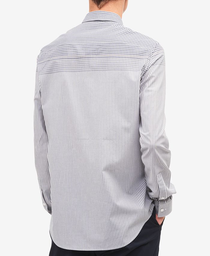 Calvin Klein Men's Engineered Plaid Stripe Shirt - Macy's