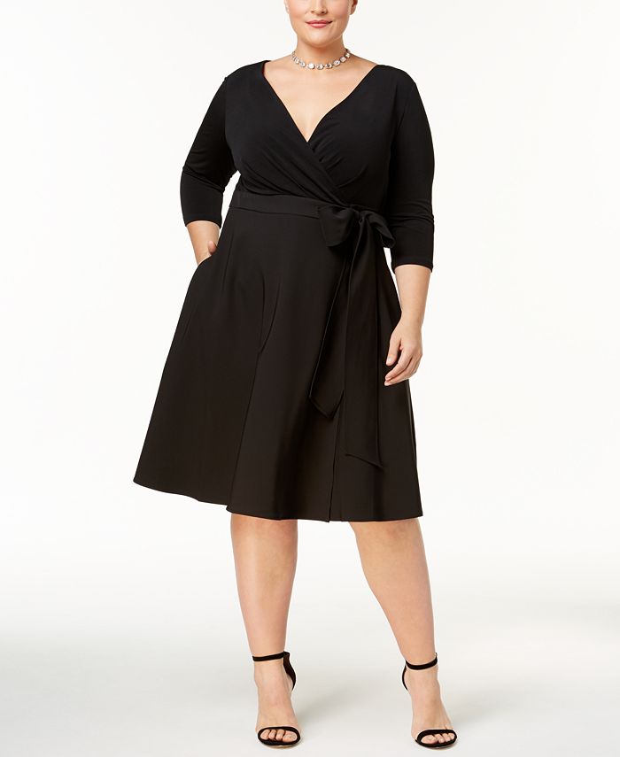 sangria Plus Size Fit & Flare Wrap Dress - Macy's