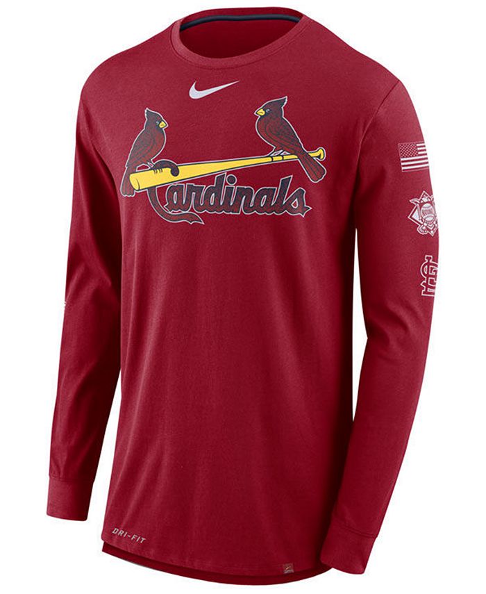 Nike Men's St. Louis Cardinals Drop Tail Long Sleeve T-Shirt - Macy's