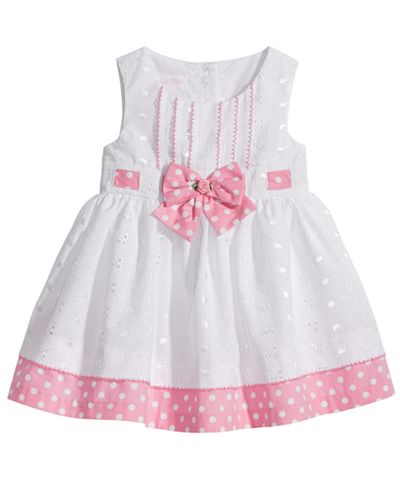 Bonnie Baby Eyelet Amp Dot Print Dress Baby Girls Dresses