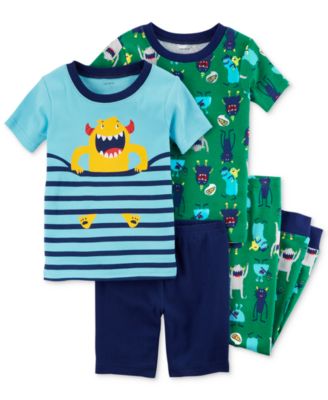 Carter's - 4-Pc. Monster-Print Cotton Pajama Set, Baby Boys (0-24 months)