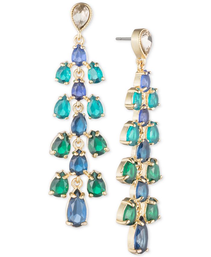 Carolee Gold-Tone Cascading Stone Drop Earrings - Macy's