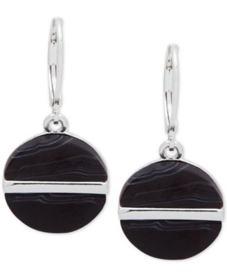 Nine West - Silver-Tone Colored Disc Drop Earrings