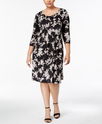 NY Collection - Plus Size Floral-Print Shift Dress