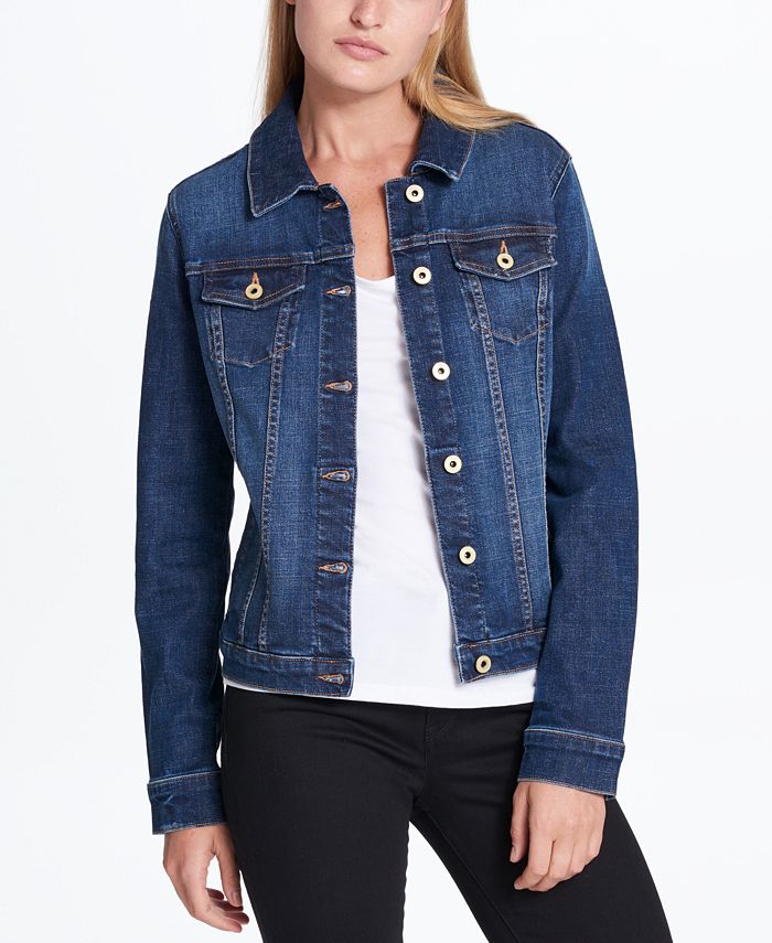 Graan heuvel Vulkanisch Tommy Hilfiger Cotton Denim Jacket, Created for Macy's & Reviews - Jackets  & Blazers - Women - Macy's