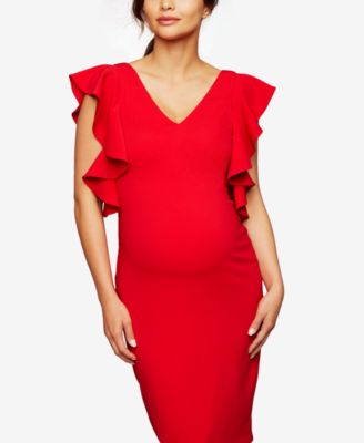 Laundry by Shelli Segal - Maternity Ruffled Sheath Dress