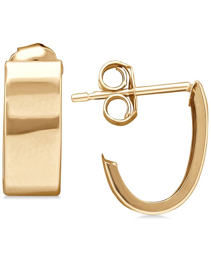 Macy's Polished Mini JHoop Earrings in 14k Gold Macy's