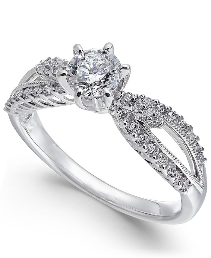 Macy's Diamond Engagement Ring (3/4 ct. t.w.) in 14k White Gold Macy's