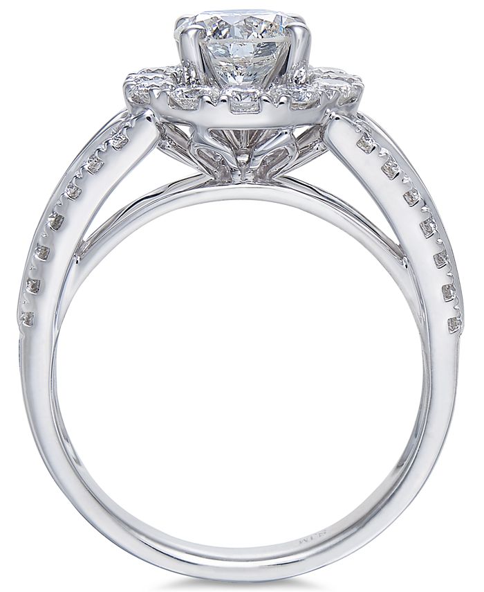 Macy's Diamond Halo Engagement Ring (2 ct. t.w.) in 14k White Gold Macy's
