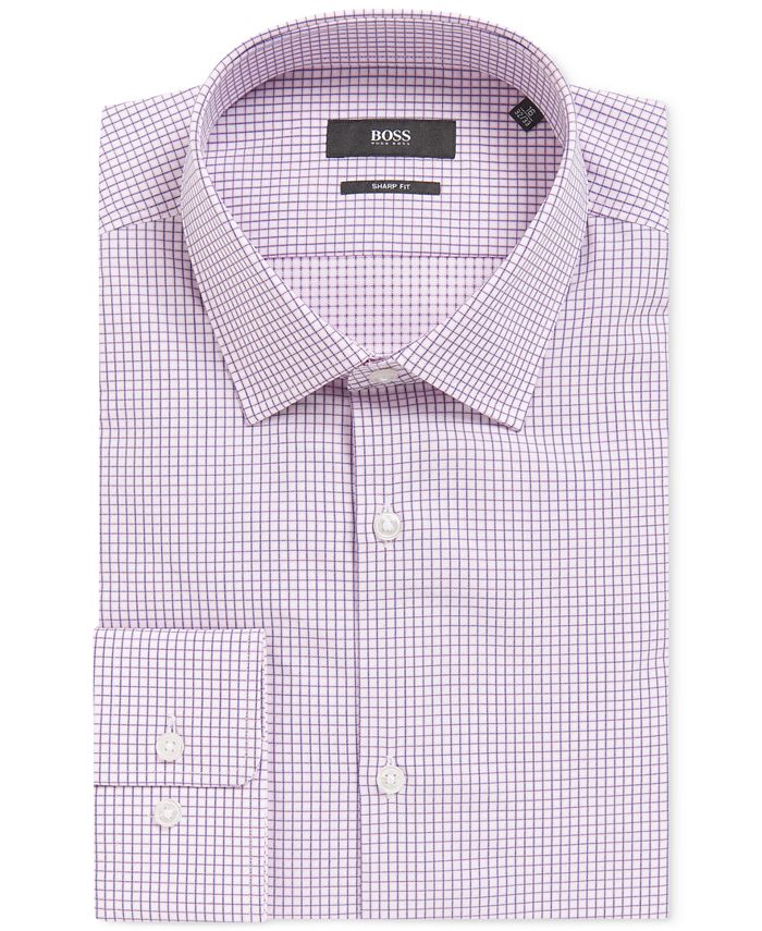 Hugo Boss BOSS Men's SharpFit Checked Cotton Dress Shirt & Reviews