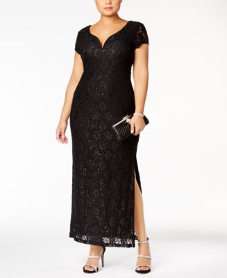 Connected Plus Size Sequined Lace Gown & Reviews - Dresses - Women - Macy's
