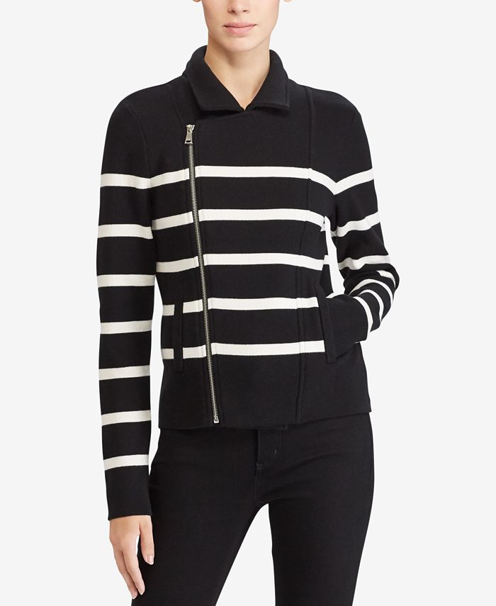 Lauren Ralph Lauren Asymmetrical Zip Sweater - Macy's