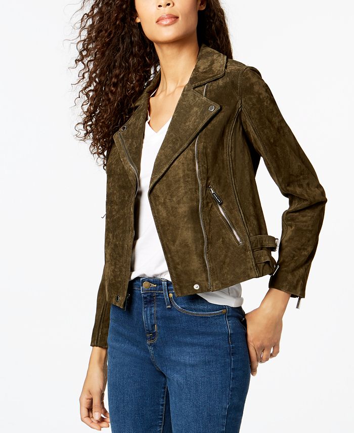 Michael Kors Suede Moto Jacket & Reviews - Coats & Jackets - Women - Macy's