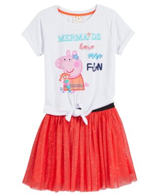 Peppa Pig - 2-Pc. Mermaid T-Shirt & Glitter-Skirt Set, Little Girls (2-6X)