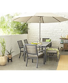Marlough II Outdoor Aluminum 8-Pc. Dining Set (62" Square Dining Table, 6 Dining Chairs and 1 Dining Bench), Created for Macy's