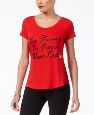 Thalia Sodi - Go Red Metallic Graphic T-Shirt