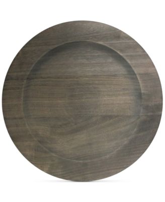 American Atelier - Gray Faux Wood Charger Plate