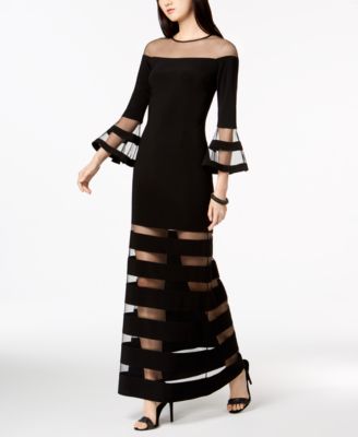 Illusion Bell Sleeve Gown