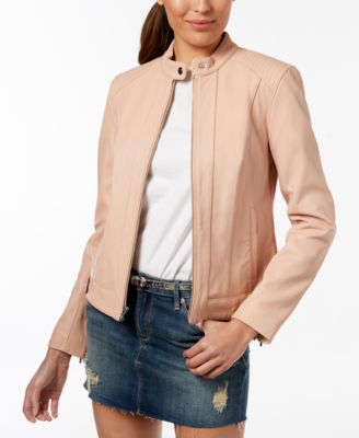 womens leather jackets macys