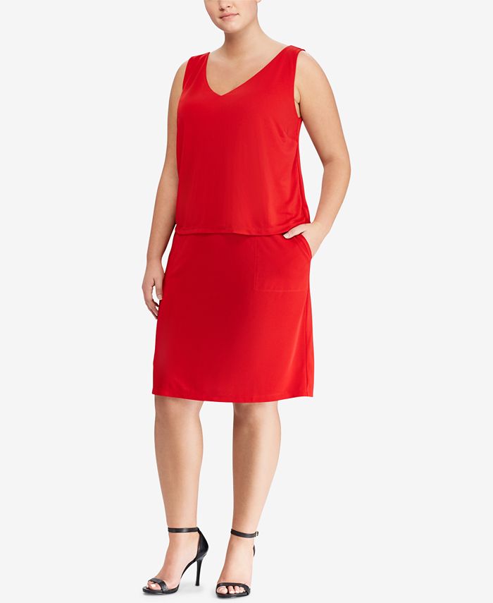 Lauren Ralph Lauren Plus Size VNeck Dress Macy's