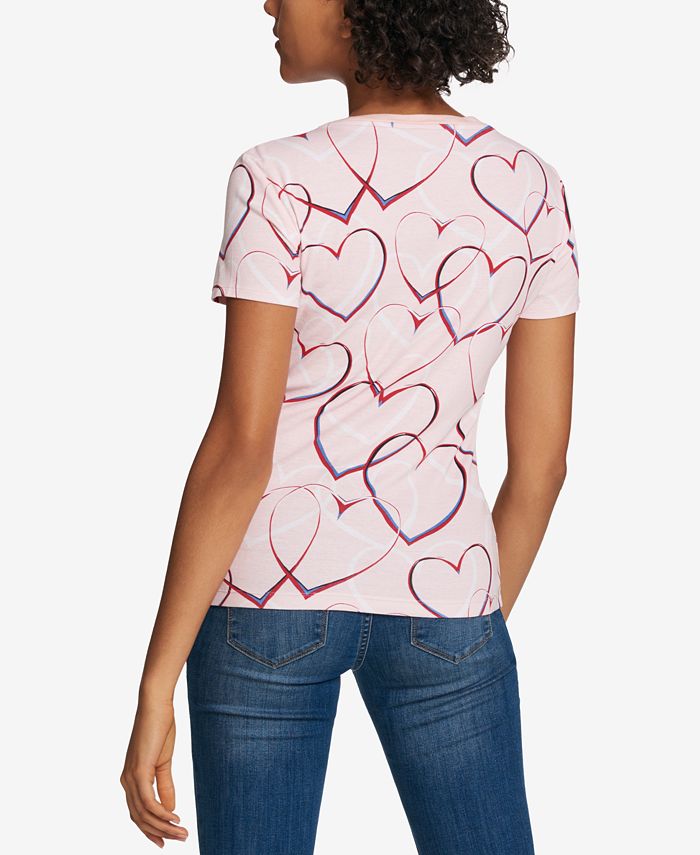 Tommy Hilfiger Heart-Print T-Shirt, Created for Macy's - Macy's