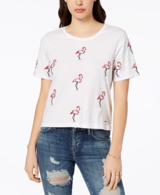 GUESS - Cotton Flamingo-Print T-Shirt
