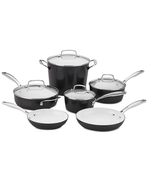 Cuisinart Elements Pro 10 Pc Induction Non Stick Cookware Set Reviews Cookware Kitchen Macy S