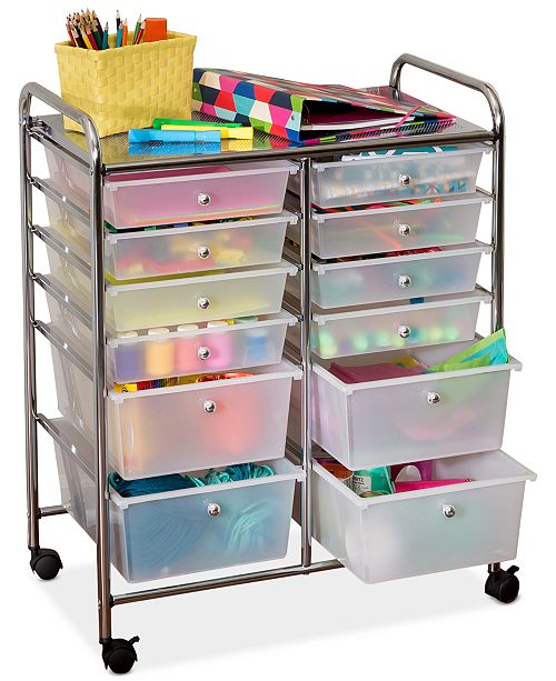 Honey Can Do Rolling Storage Cart And Organizer 12 Plastic