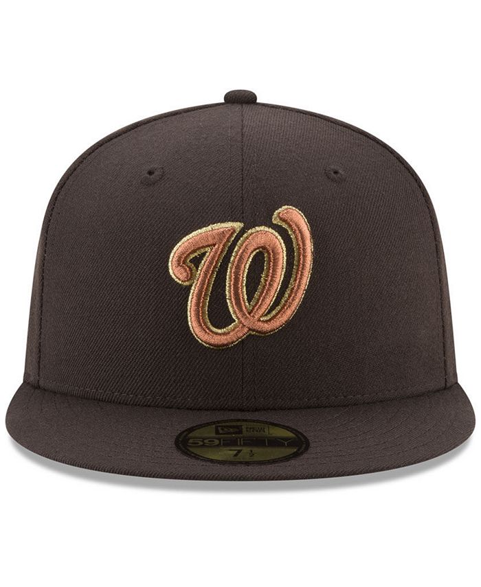 New Era Washington Nationals Brown on Metallic 59FIFTY Fitted Cap - Macy's