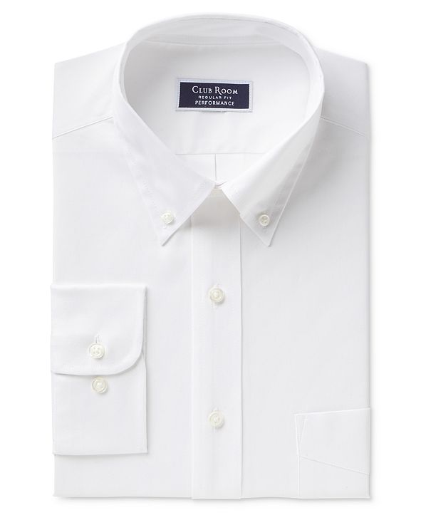 Club Room Men's Classic/Regular Fit Performance Wrinkle Resistant White