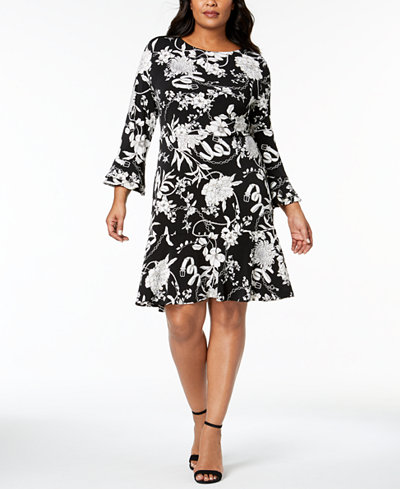 Charter Club Plus Size Flounced-Hem A-Line Dress, Created for Macy&#39;s - Dresses - Plus Sizes - Macy&#39;s