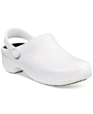 all white clogs