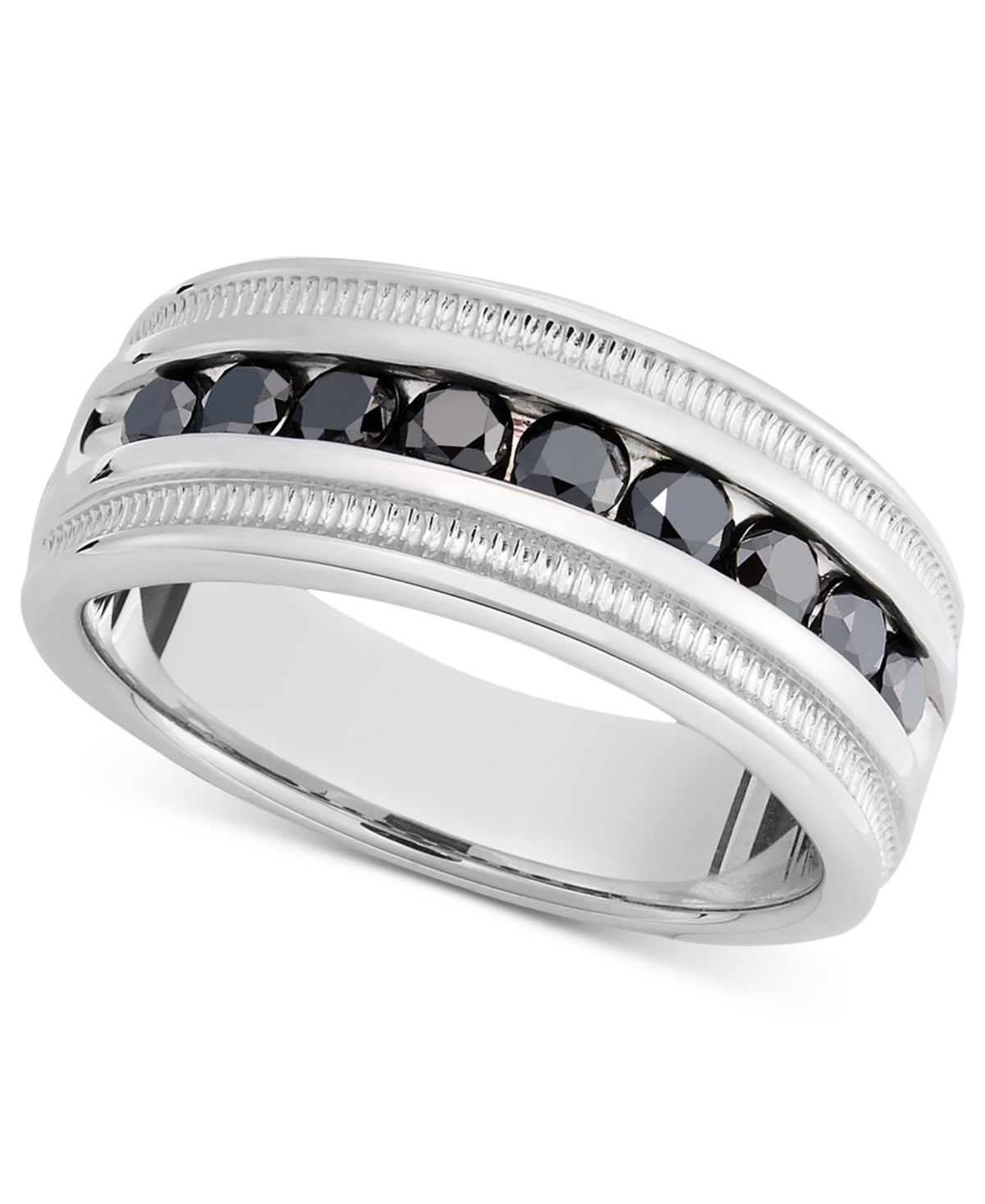 Geheim congestie Nauwgezet Macy's Men's Sterling Silver Ring, Black Diamond Band (1 ct. t.w.) &  Reviews - Rings - Jewelry & Watches - Macy's