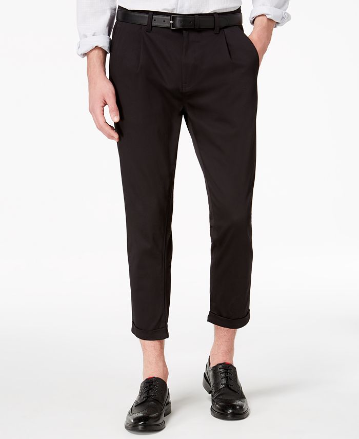 Kenneth Cole New York Men's Pleated Cropped Chinos - Macy's
