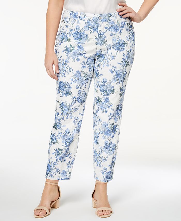 Charter Club Plus Size Printed Ankle-Length Jeans, Created for Macy's ...