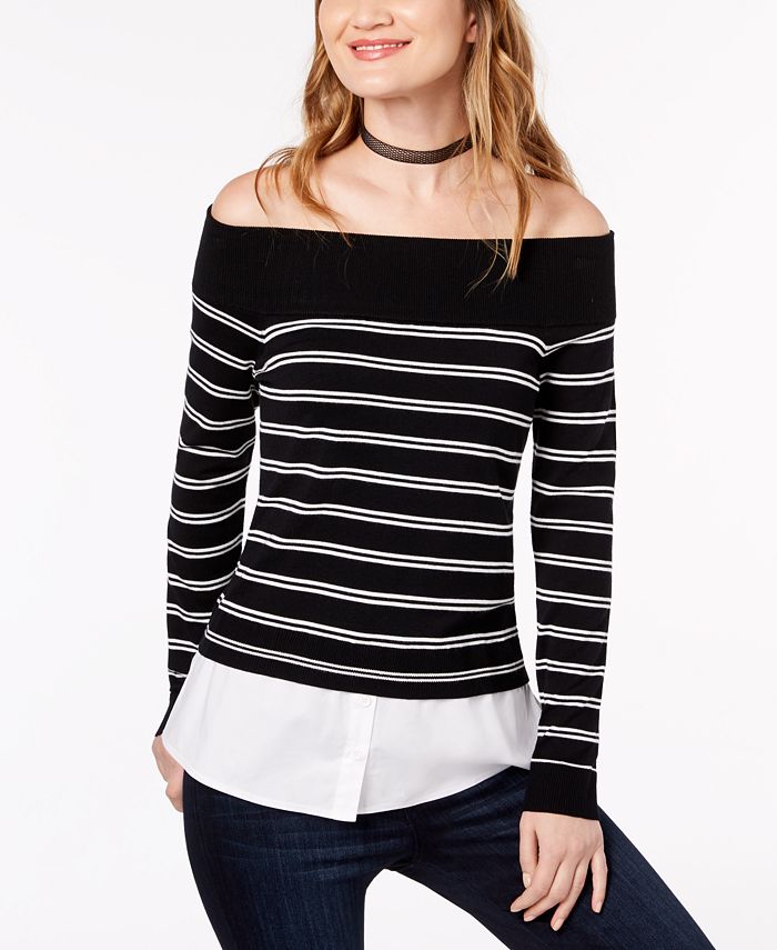 Macy's off shoulder discount sweater