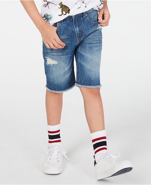 Epic Threads Destructed Cotton Denim Shorts, Toddler Boys, Created for