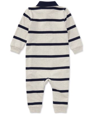 Baby Boys Striped Rugby Cotton Coverall