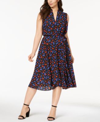 anne klein printed midi dress
