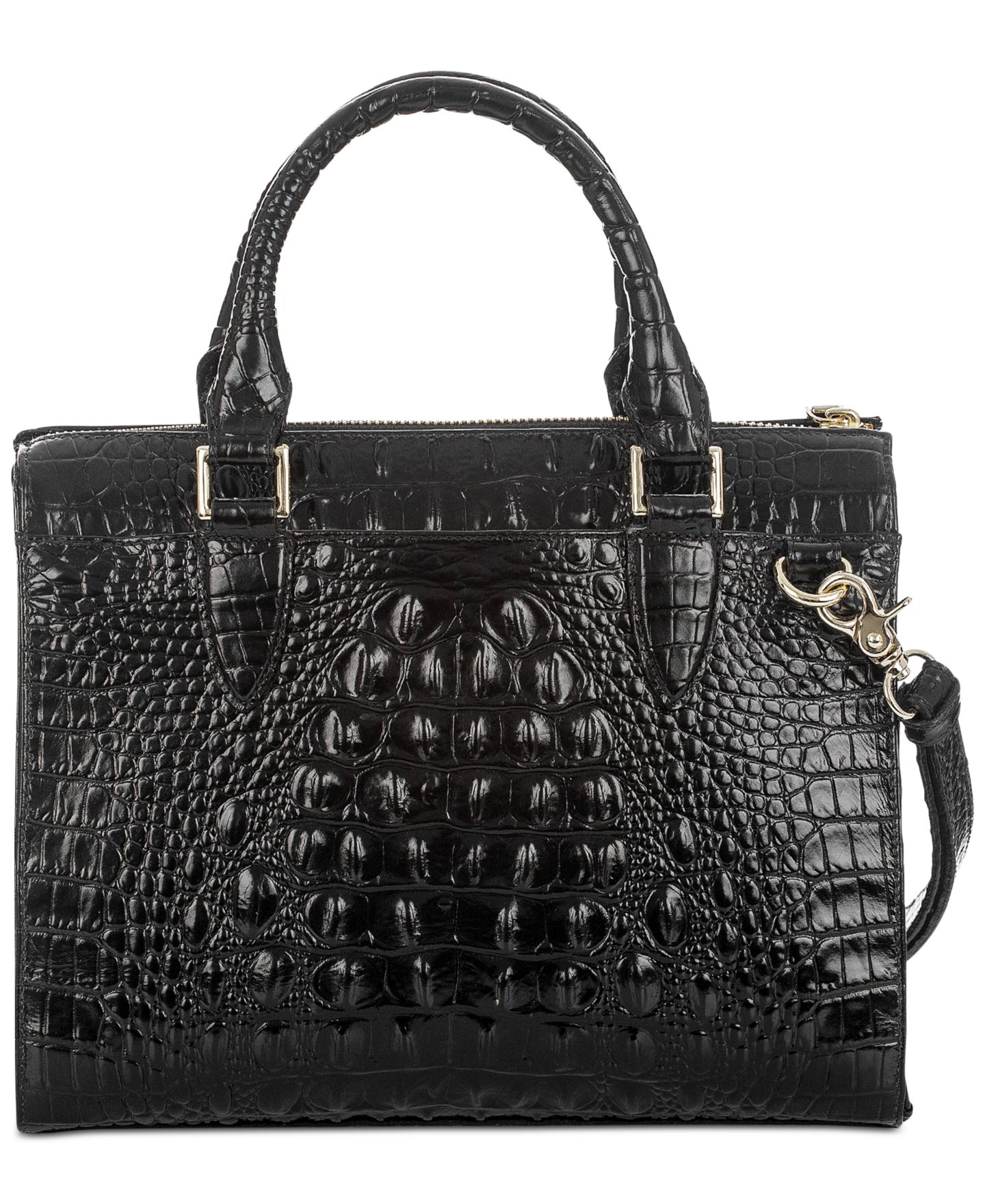 Женская сумка Brahmin Anywhere Convertible Melbourne Embossed Small Leather Satchel, цвет: Чёрный — фото 3