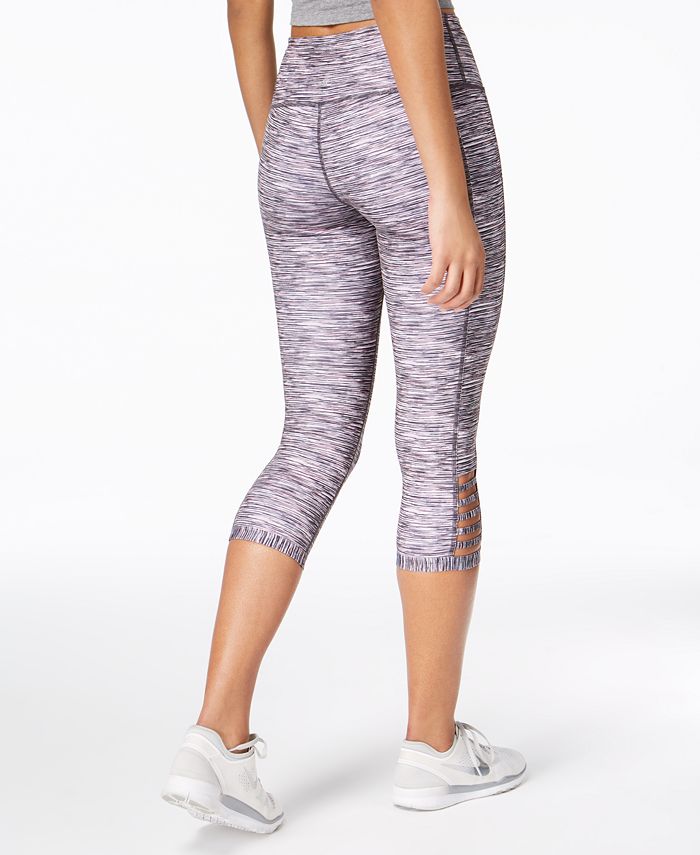 Ideology Space-Dyed Cutout Cropped Leggings, Created for Macy's - Macy's
