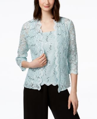 Alex Evenings - Sequined Lace Jacket & Shell