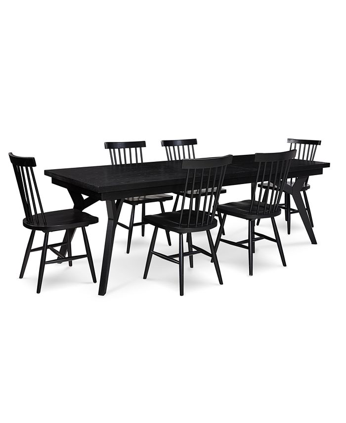 Homefare Bensen Dining Furniture 7 Pc. Set Expandable Dining
