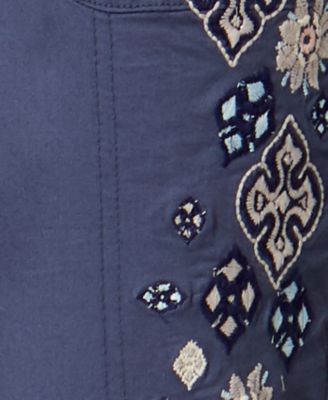 Style & Co Embroidered Capri Pants, Created for Macy's