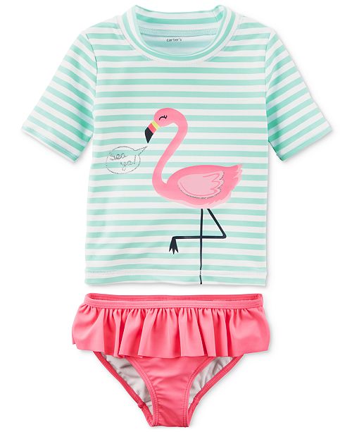 Carter's 2Pc. FlamingoPrint Rash Guard, Baby Girls & Reviews