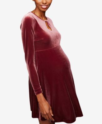 A Pea in the Pod Maternity Cutout Velvet Dress