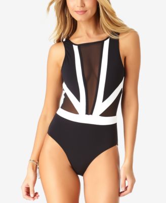 anne cole black and white bathing suit