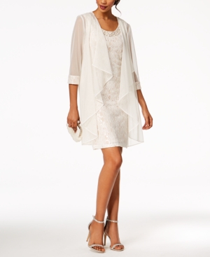 R & M Richards Embellished Lace Sheath Dress & Jacket